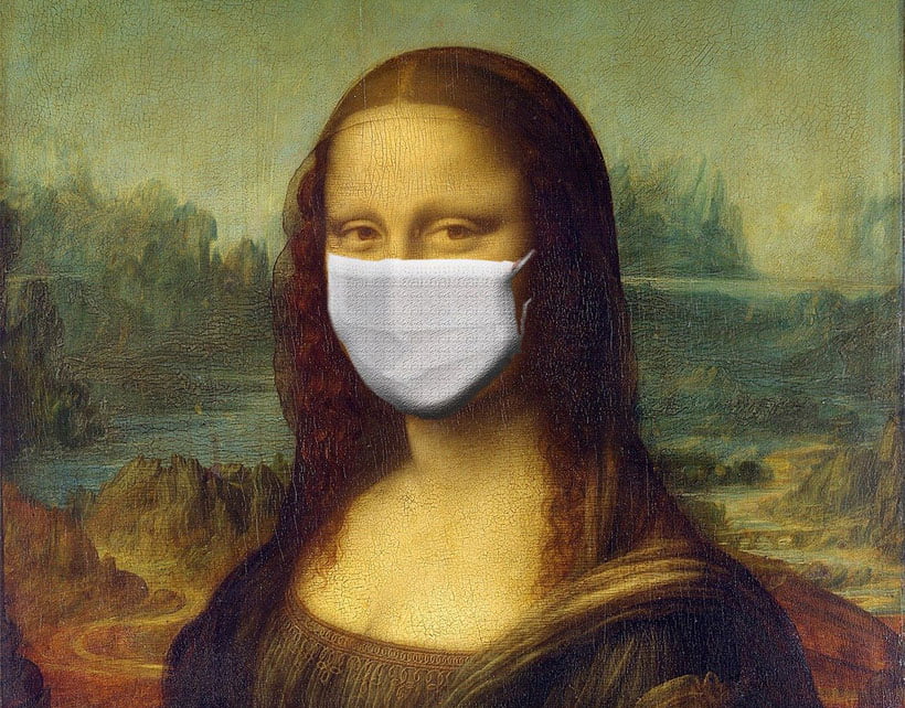 Mona Lisa with mask.